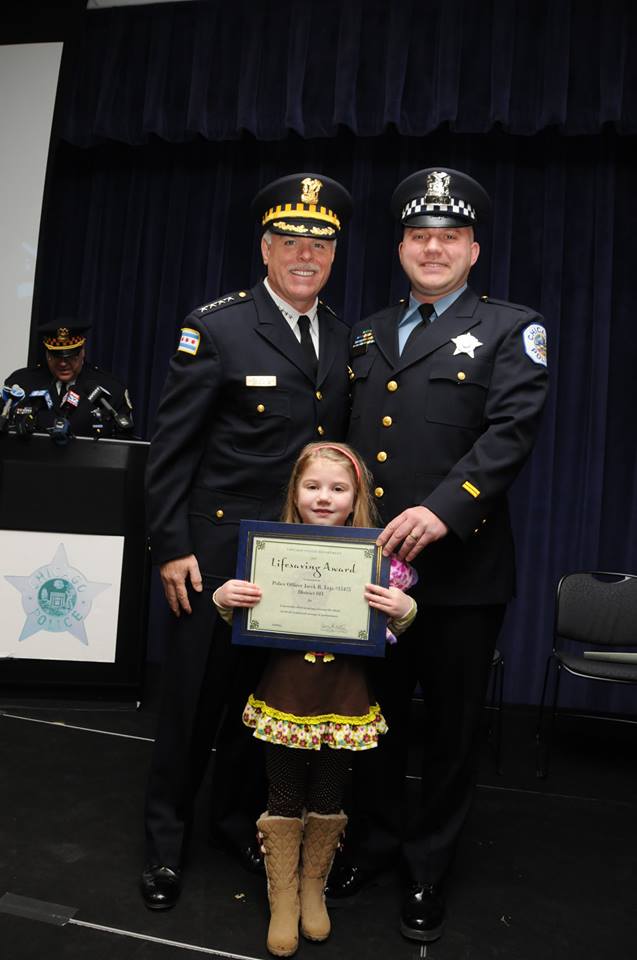 Superintendent Garry McCarthy presents awards to outstanding officers
