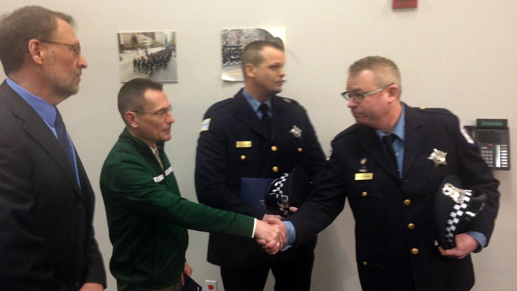 Citizens Honored for Assisting Officers Against Shoplifter.